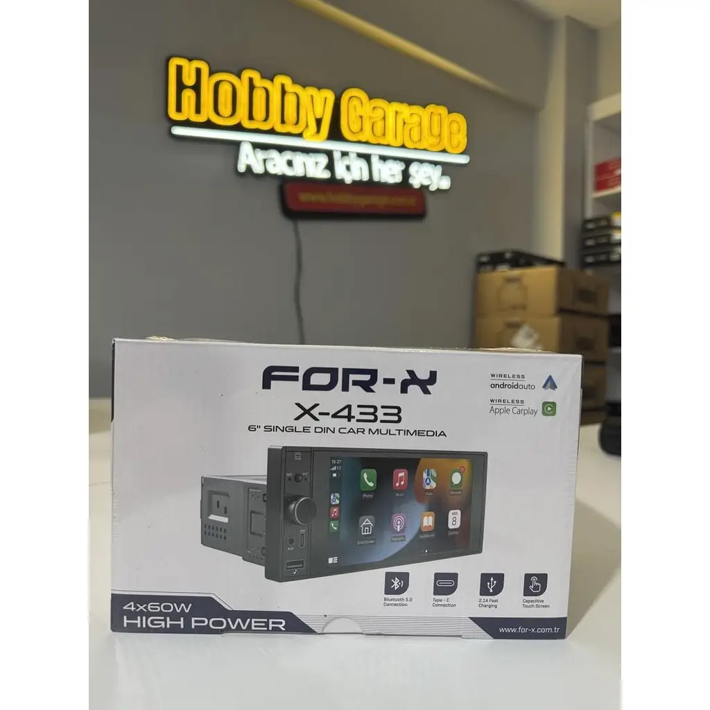 FOR-X X-433 TEK DİN UNİVERSAL OTO TEYP CAR PLAY ANDROİD AUTO
